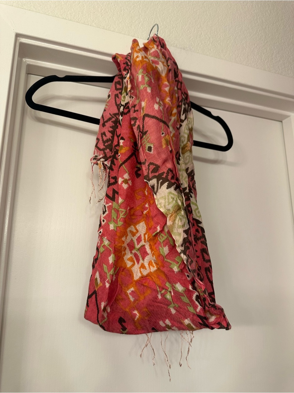 Pink Multi-Pattern Lightweight Scarf